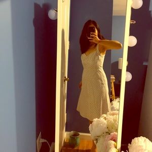 LOFT, Grey Striped Halter Dress